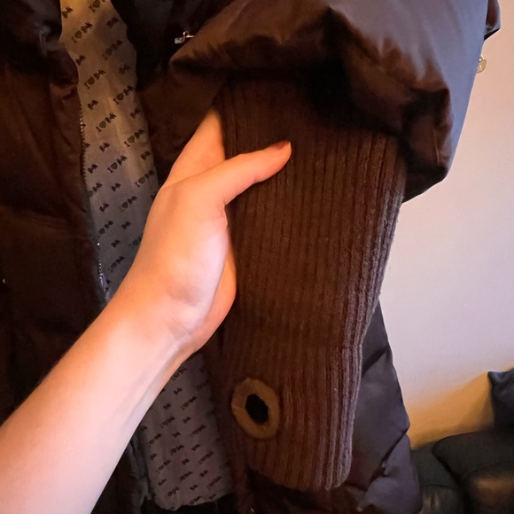 Chocolate Brown Down Filled High Neck Parka with Rear Bow - Picture 4 of 12